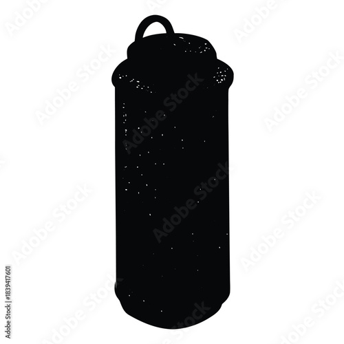 Silhouette black thermos bottle design. black spray bottle design on white background