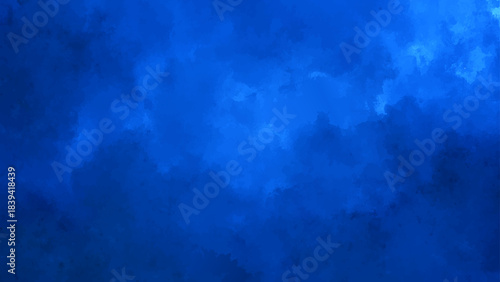 Deep Blue Watercolor Style: Dark Navy Abstract Background. Electric Blue Smoky Cloud Gradient. Atmospheric Texture for Art and Design.