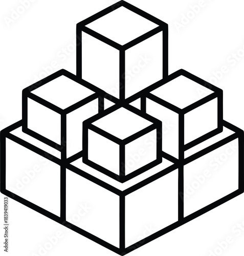 Modular block vector with raw industrial mood