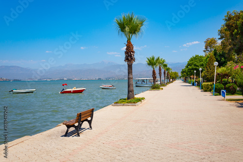 Fototapeta Naklejka Na Ścianę i Meble -  Seafront promenade at the Fethiye city, Turkey