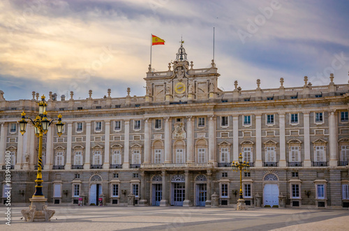 Beautiful Royal Palace in Madrid, Spain. Architecture of Madrid