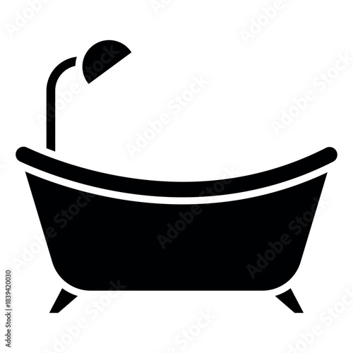 Bathtub Icon Template – Clean Minimal Bathroom Symbol