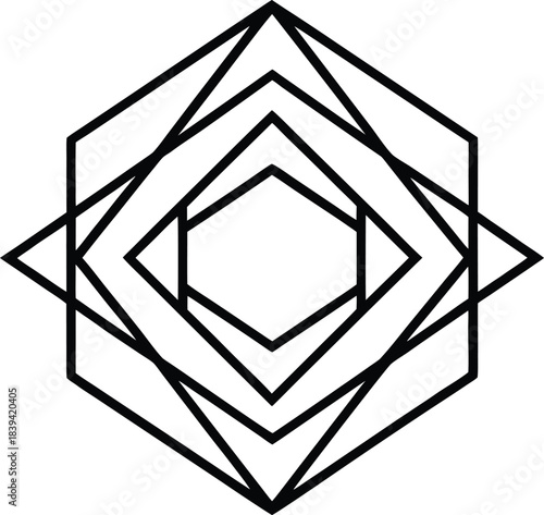 Layered geometric abstraction with clean structural lines