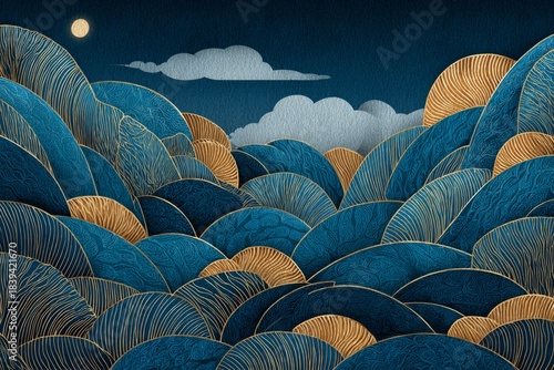 Swirling gold oil abstract pattern