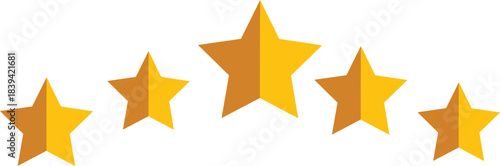 Five star rating isolated on white