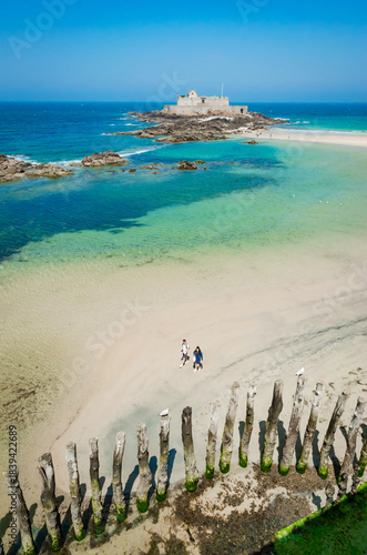 Beautiful Fort National near old town Saint-Malo, Bretagne, France