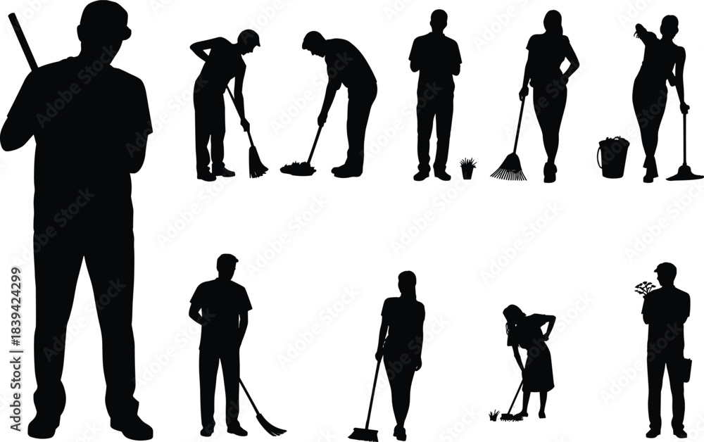 Obraz premium Set of Four Black Silhouettes of Modern Young Women Walking Forward in Casual Urban Attire, Representing Street Fashion Style and Everyday Life, Isolated Vector Graphics