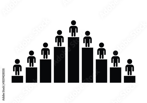 Hierarchy chart icon showing population statistics or success and achievement