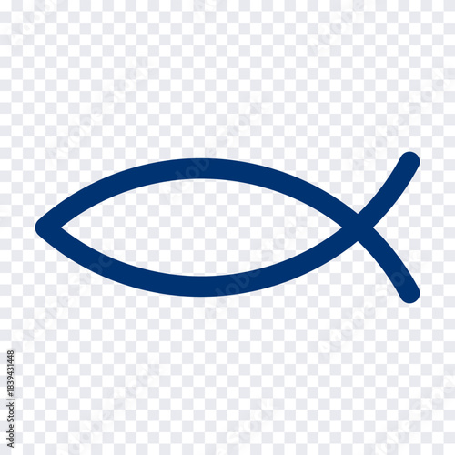 Christian fish symbol. Vector icon on a transparent background.