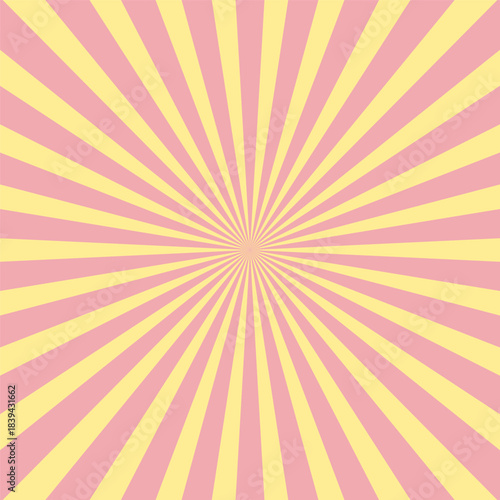 Abstract vector background with yellow and pink sun rays.