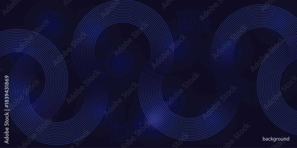 Ταπετσαρία Abstract blue geometric lines glowing on dark blue background