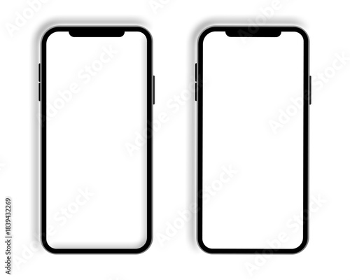 Realistic Smartphone Mobile Phone Telephone Vector Illustration