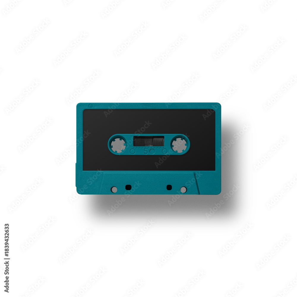 Fototapeta premium Colorful retro cassette tapes arranged over vibrant backgrounds, creating a nostalgic 80s and 90s aesthetic with bold, playful design