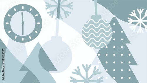 Abstract Christmas background on a seamless loop