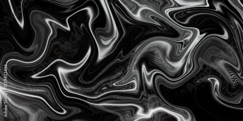 Abstract black and grey color Liquid marble surfaces design. Abstract liquid wave background texture. Trendy dark liquid marble style. Ideal for web, advertisement, prints, wallpapers.