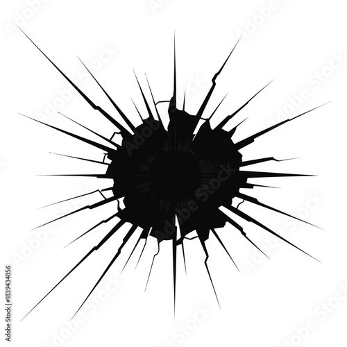 Broken glass effect on transparent background realistic shatter texture accident destruction sharp shards of broken glass template design element