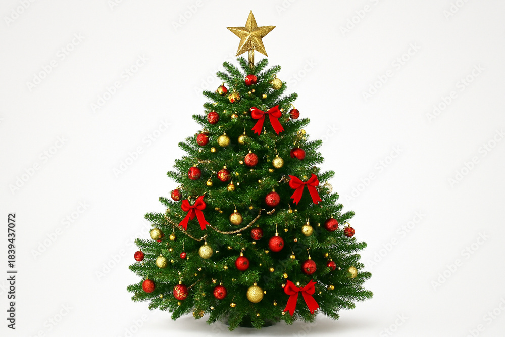 Fototapeta premium christmas tree on white background