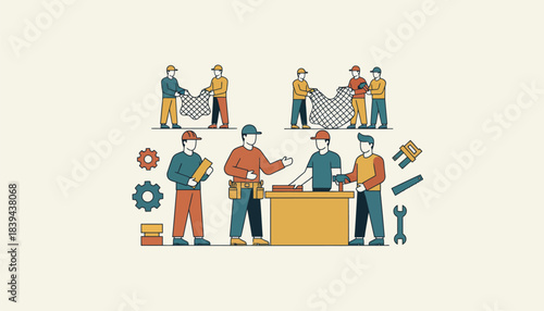 A workshop where skillsharing occurs with experts teaching local communities valuable trades empowering individuals for future success.