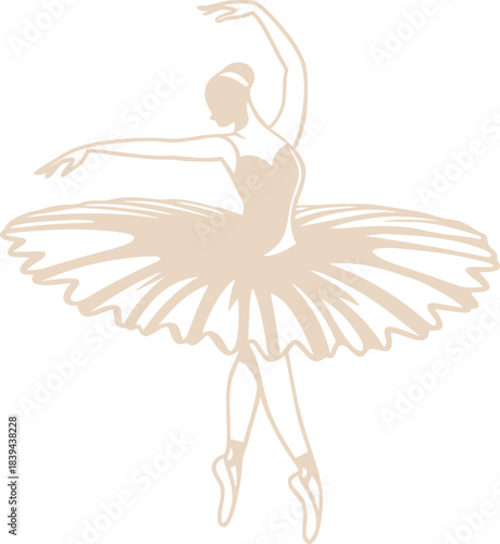 Elegant ballet dancer vector illustration in a graceful pose showcasing classical dance artistry 