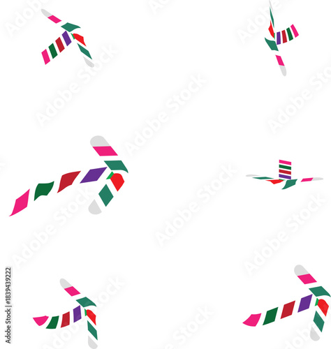Abstract colorful arrow patterns displaying direction and flow Vector