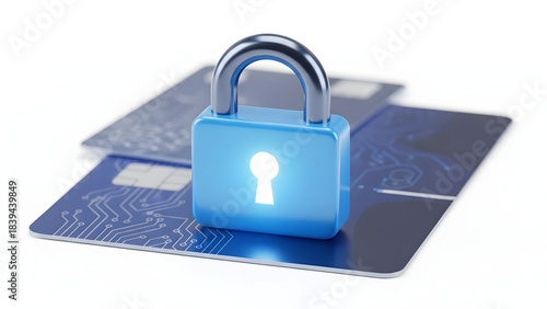 Wallpaper Mural Secure payment concept with a padlock and credit cards, representing financial protection Torontodigital.ca