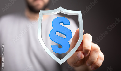 Person holding a blue law s...