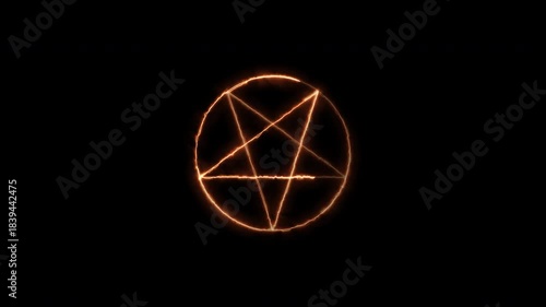 Fire Pentagram Energy Animation Loop on Transparent Background