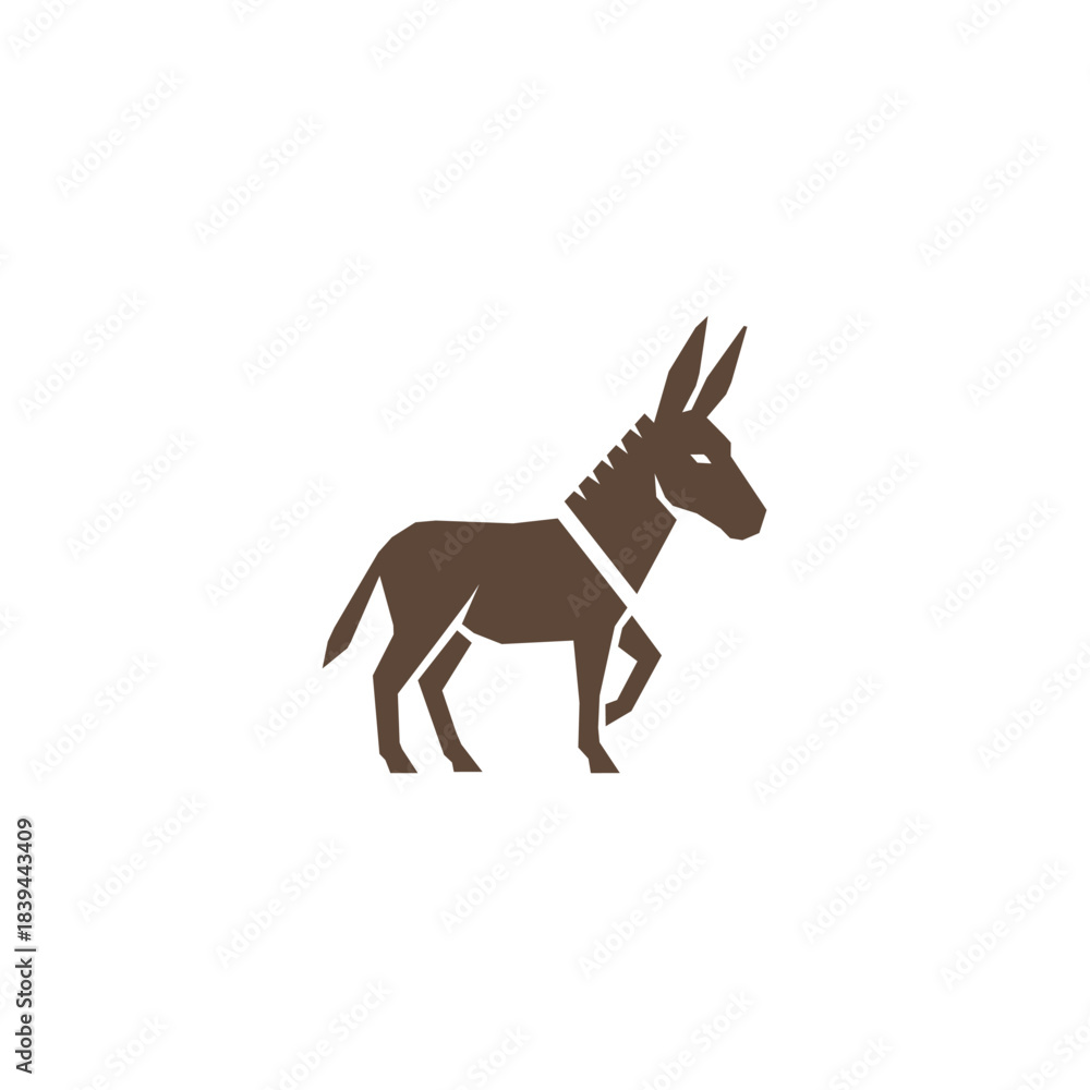 Obraz premium Minimalist donkey silhouette logo design featuring clean lines and modern style for versatile branding use