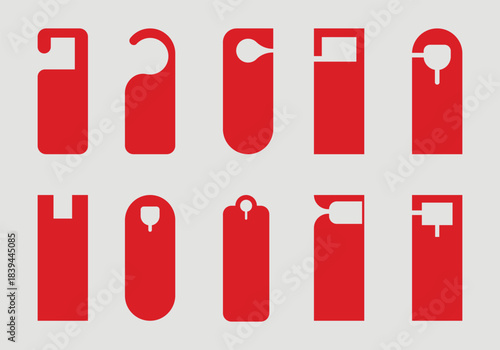 Circular Hole Door Hanger Tag Print Ready Custom Shapes Blank Design Template