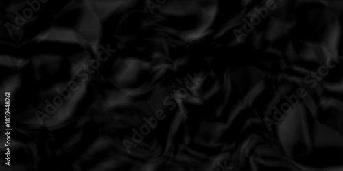 Crumple crushed black paper obsolete rumple craft design. wrinkle ripped creased crumple aged closeup recycled document grunge paper background.	
