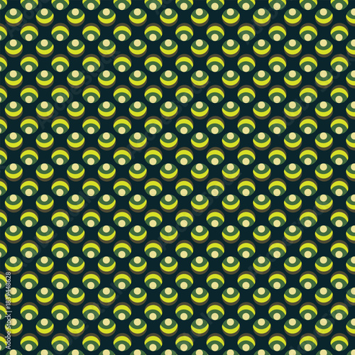Abstract rounded geometric repeated pattern. Flat, retro design. Vector seamless pattern for textile, wallpaper, wrapping paper, prints, fabric, web background 