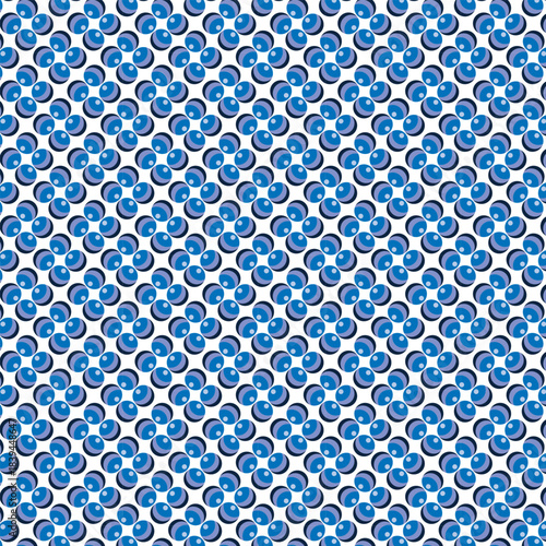 Abstract rounded geometric repeated pattern. Flat, retro design. Vector seamless pattern for textile, wallpaper, wrapping paper, prints, fabric, web background 