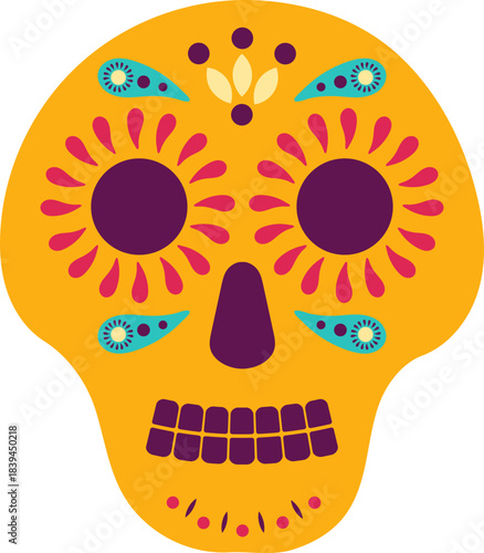 Mexican Folk Art Dead Day Skull Mexico Festive