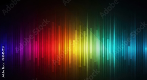 Vibrant rainbow sound wave spectrum abstract background