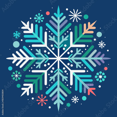 christmas snowflake on blue background