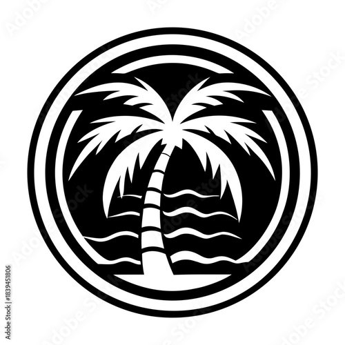 Glyph Style Palm Tree Icons