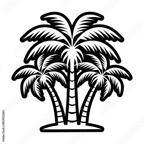  Glyph Style Palm Tree Icons 
