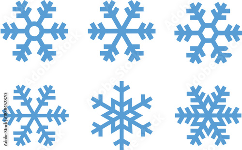 Snowflake icon set . Winter snow flakes, Cold weather symbol. Vector illustration !	