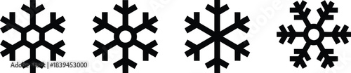 Snowflake icon set . Winter snow flakes, Cold weather symbol. Vector illustration !	