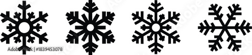 Snowflake icon set . Winter snow flakes, Cold weather symbol. Vector illustration !	