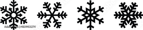Snowflake icon set . Winter snow flakes, Cold weather symbol. Vector illustration !	