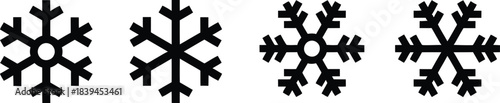 Snowflake icon set . Winter snow flakes, Cold weather symbol. Vector illustration !	