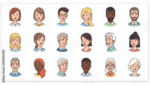 Diverse group of people portraits showcasing various ages and ethnicities.