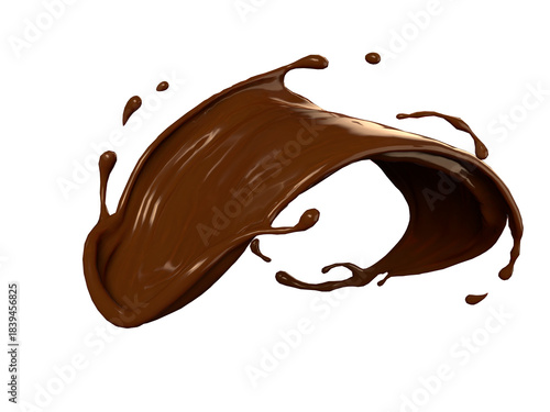 溶けたチョコレートの3Dイラスト