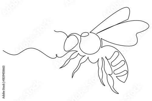 Simple bee continuous line drawing modern minimalist insect design