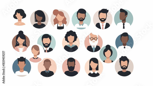 Diverse Group of People Avatars Representing Different Individuals.