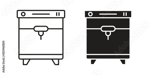 3D printing icons silhouettes. Vector elements for design.