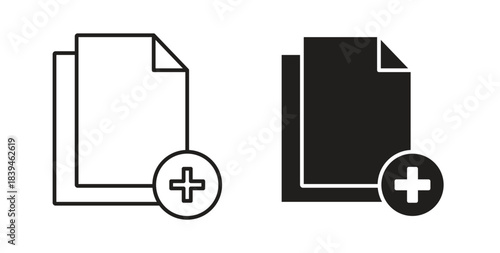 Add new document icons silhouettes. Vector elements for design.