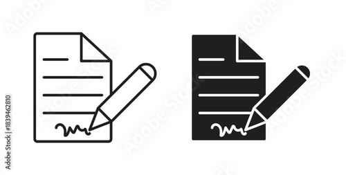 Agreement icons silhouettes. Vector elements for design.