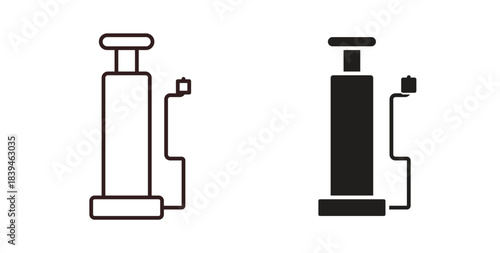 Air pump icons silhouettes. Vector elements for design.